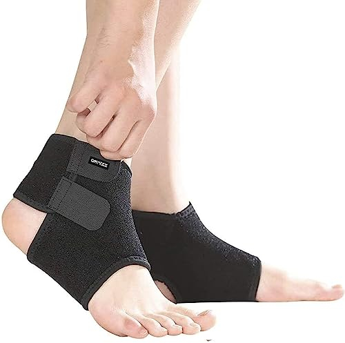 ONTYZZ Kids Ankle Bandage 1 Pair Adjustable Ankle Brace Protect Elastic Children Ankle Support for Football Basketball Cycling Running Dancing Ankle Guards Black/M