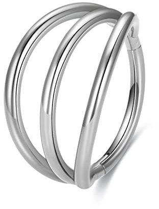 JMFENFA G23 - Aro de nariz de titanio para pieles sensibles, anillo de nariz de 16 g, anillo de nariz doble triple con forma de lágrima de 6 mm, 8 mm, 10 mm, 12 mm, Cristal