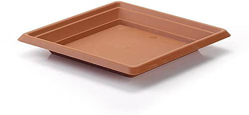 CABLEPELADO Plato Maceta Cuadrado Marron (30 cm)