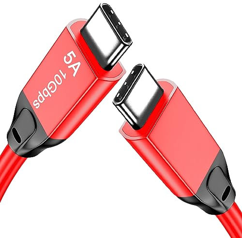 Grtoeud USB C to USB C 3.1 Cable 10FT, 10Gbps USB 3.1 Gen 2 Cable, 4K@60Hz Monitor Cord and 100W Fast Charging with E-Mark for Thunderbolt 3/4, MacBook Pro/Air,iPad Pro,Oculus, SSD,Galaxy S23(Red)