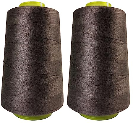 2 Bobinas de Hilo De Coser (4.500 metros/rollo), Hilo de Poliéster de Alta Resistencia, Bobinas de Hilo para Labores De Costura, (2 unidades, Marron 303-5000Y)