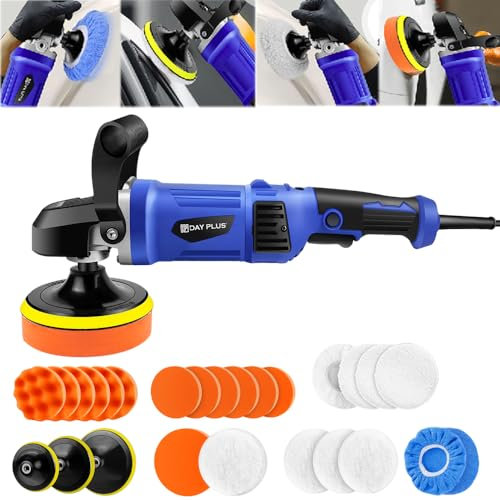 Qimu Car Buffer Polisher Dual Action Polisher Kit Car Polisher and Buffers 1400W Random Orbital Car Polisher with Detachable Handle, 6 Variable Speed Car Polishing Machines 150MM Base Orbital Sander