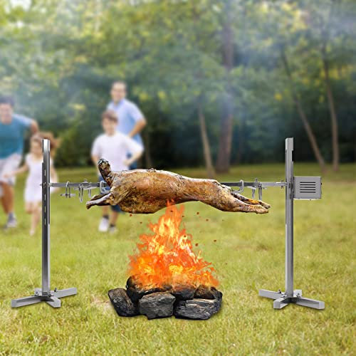 Pinchos giratorios para barbacoa, motor de acero inoxidable, asador, con motor, altura regulable, barbacoa de cordero, barbacoa