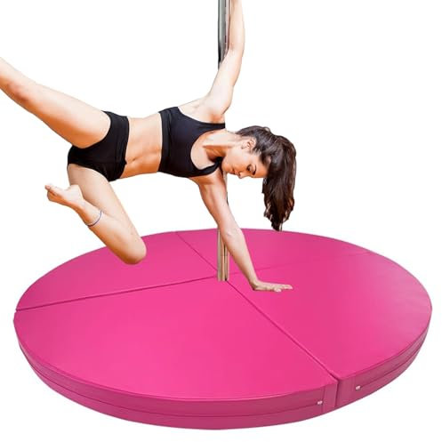 Tappetino per Pole Dance Tappeto Anticaduta per Palo da Ballo Rotondo Pieghevole, Tappetino Anticaduta per Palo da Spogliarellista/ Palo da Ballo/ Cerchio Aereo/ Tessuti Aerei, Cuscino di Sicurezza An