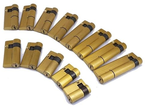 Cilindros de cerradura. Cilindro de cerradura inteligente con huella dactilar, Material de cobre, cerradura Clase C, con 3 llaves, medio cilindro alto de una cara, 1 Uds.(40mm)