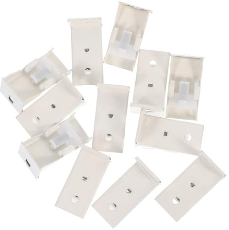 DOITOOL Soportes para Riel de Cortina de Techo y Pared 12 Piezas Hierro Abs Resistente Longitud Ajustable Soporte Seguro para Montaje en Hogar y Oficina