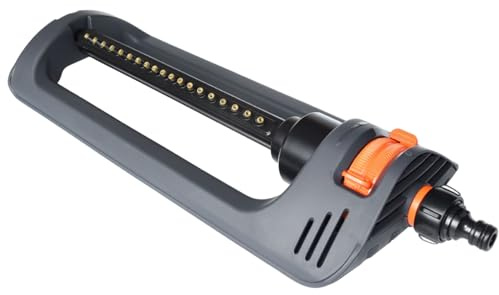 Aspersor oscilante, aspersores para jardín, aspersor oscilante automático con boquillas de latón de 19 Orificios, Herramienta de jardinería riego para césped y jardín