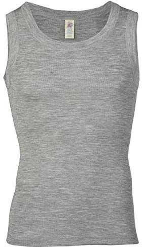 Engel Natur, Herren Achselshirt, Wolle und Seide, Hellgrau Melange, 54/56