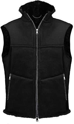Werner Christ Gilet pour Homme en Peau de Mouton de Gilet Sportif de Haute qualité, Convient comme Gilet d'équitation, de Plein air ou d'hiver, Brun ou Noir, Taille 48, 50, 52, 54, 56, 58