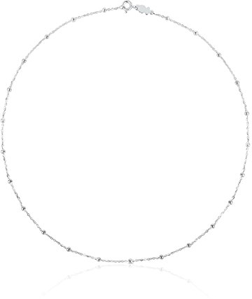 TOUS Damen-Halsband aus Sterlingsilber mit ineinander verschlungenen Kugeln, Länge 44 cm, vielseitig und zeitlos, CHAIN-Kollektion