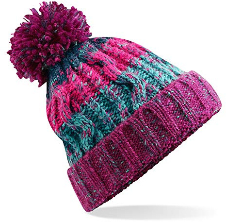 Beechfield - Gorro de Punto con pompón, Unisex, para Adultos Multicolor Multicolor (Electric Grey 000) Talla única