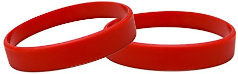 Silikonarmband, paket med 10 olika färger (röd)