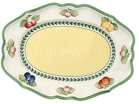Villeroy & Boch French Garden Fleurence Fuente ovalada, 37 cm, Porcelana Premium, Blanco/Colorido