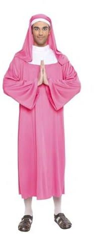 DISFRAZ MONJA COLOR ROSA TALLA M/L TAMAÑO ADULTO