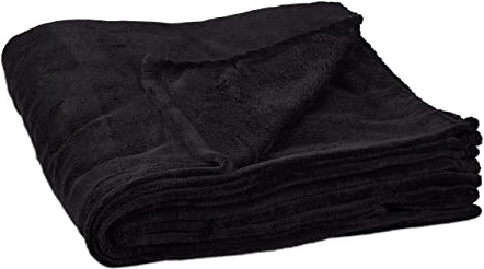 Relaxdays, 1 x 200 x 220 cm Manta Sofá Cama XXL de Forro Polar, Poliéster, Negro, Lleno