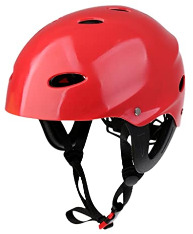 Milageto Wassersport Schutzhelm Verstellbare Schutzhaube Kanu Schützt Kinder Und Erwachsene Gleichermaßen, Rot, L
