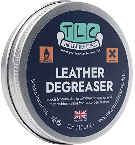 The Leather Clinic Leather Degreaser Paste 50ml | Grease & Oil Remover for Leather Furniture, Car Seats, Steering Wheel & More