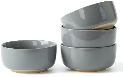famiware Milkyway Cereal Bowl, Soup Bowls for 4, 25 Ounce Bowls Set for Kitchen, Bowl Set for Cereal Soup Rice Pasta Salad Oatmeal, Dark Gray