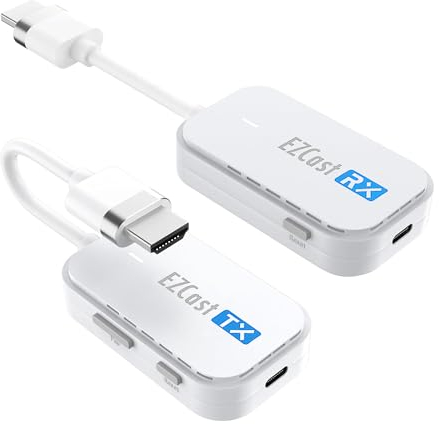 EZCast Émetteur et récepteur HDMI sans fil, 1080p 60 Hz, miroir d'écran et extension pour ordinateur portable/PC/tablette, portée de 30 m