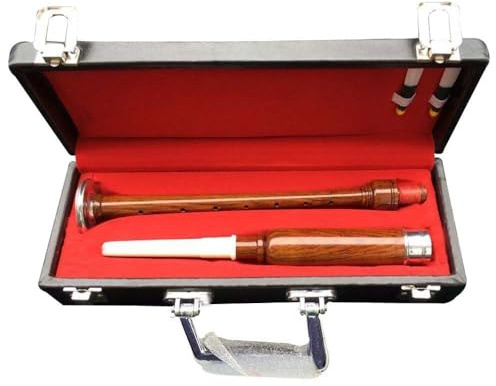 Cornamusa scozzese delle Highlands Chanters – imitazione passepartout e supporti in argento tinta unita con opzioni di finitura naturale e nera (finitura marrone)
