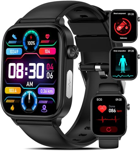 Marsyu Reloj Inteligente Hombre,1.96 Smartwatch (Negro)