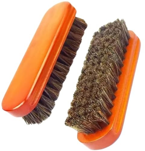 Spazzola per Scarpe,2 Pezzi Spazzola lucidante Fatta di crine,spazzole per lucidare spazzole per lucidare Le Scarpe,per Stivali,Scarpe,seggiolini Auto,divani,Borse