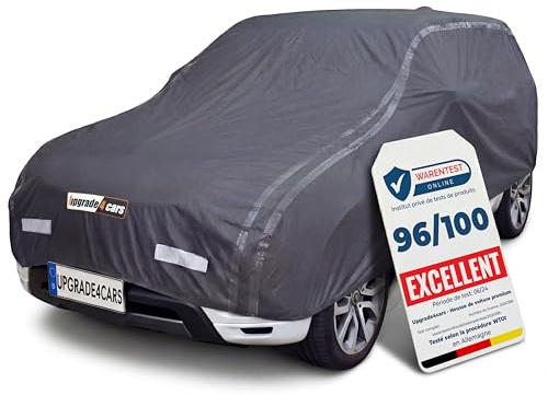 Upgrade4cars Funda Coche Exterior Premium Versión 2026 Impermeable | Funda Completa para Todo el Año | Lona Universal para SUV - M (455 × 190 × 150 cm)