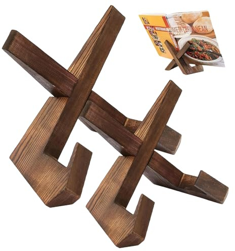 2pack Cook Book Stand Recipe Cookbook Stand Holder Wooden for Kitchen Recipe Book Stands for Reading Display