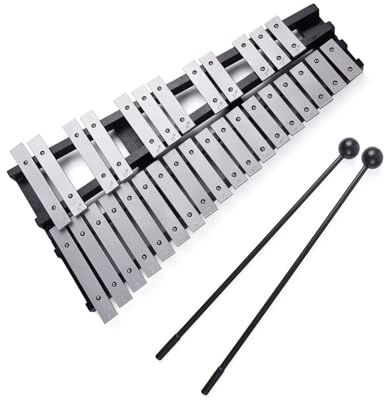 Barnens pedagogiska xylofon 30 noter glockenspiel med träram aluminiumstänger bärbar slagverksinstrument gåva inklusive bärväska