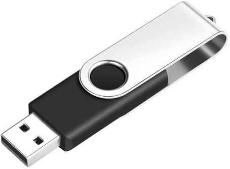 1GB USB Flash Drive 1PCS EASTBULL USB 2.0 Thumb Drive Swivel USB Stick Bulk Gig Stick Memory Stick Metal Thumb Drives (Black)