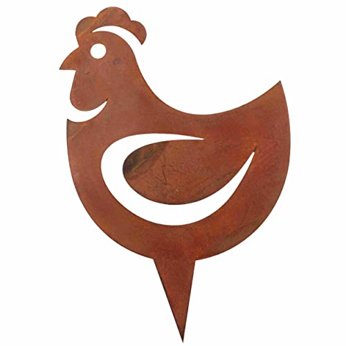 Rostikal Rouille Noble Décoration de Jardin Figures Pâques Extérieur Rust Déco Vintage - Huhn