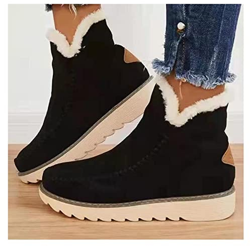 Botas de nieve clásicas antideslizantes for mujer, antideslizantes, for exteriores, clásicas, cortas, minitobilleras, cálidas, impermeables, botas de nieve de invierno for mujer ( Color : Black , Size