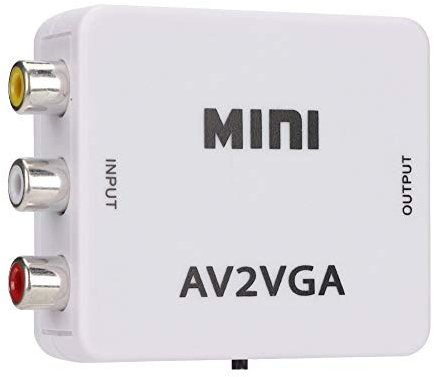 480P Mini Composite AV to VGA Adapter, Mini VGA to Video Converter, TV Set Top Box Audio Video Converter, AV to VGA Adapter para VCD DVD Webcam Set Top Box