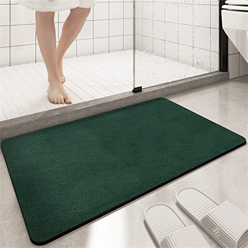 Badematte Rutschfest, Badvorleger, Badteppich Rutschfest Waschbar, Softmath Badematte Schnelltrocknend, Badematten, Bath Mats, Absorbierende Badematte Kleiner, Duschvorleger (Dunkelgrün-40x60cm)