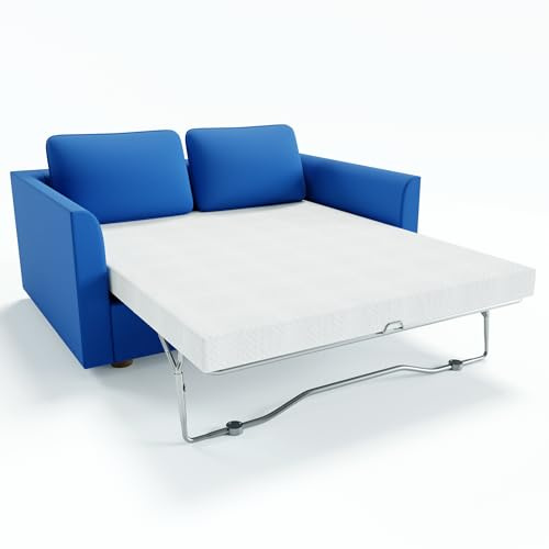Rhyme source 4.5 Inch Cold Gel Memory Foam Mattress Replacement for Sleeper Sofa and Couch Beds - Full Size CertiPUR-US Certified (Sofa Not Included)
