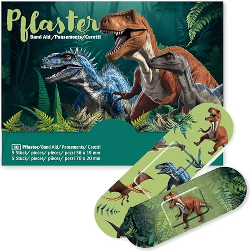 10 Kinderpflaster * GEFÄHRLICHE DINOS * von Lutz Mauder | 14640 | Pflaster Pflasterbriefchen Kinder Heftpflaster T-Rex Dinosaurier