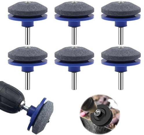 Tkxjry 6 Piezas Afilador De Cuchillas Para Cortacésped, 5CM Afilador de Cortacésped, Cortacésped Afilador de Cuchillas, Afilador de La Cortadora de Césped, Para Casi Todos Los Taladros de Mano