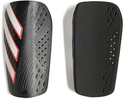 adidas Unisex-Adult Tiro Shinguard Club, Black/White/Lucid Red, Medium