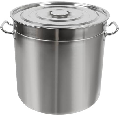 WFIETN soppgryta med stor kapacitet, 50 L/53 Qt universal rostfritt stål soppkrukor, rostfri gryta gastronomi med lock och handtag, för gasspisar, elektriska spisar, induktionshällar etc