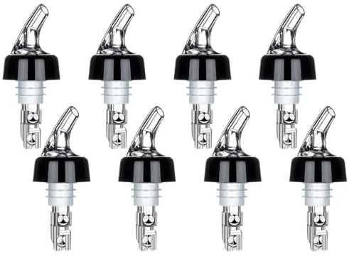 Kellegour 8 pcs Boquilla Dosificadora para Botellas,2 cl Vertedores de Botellas,Dosificador Auto Pour Boquillas,Auto-Pour Vertedor para Vino,Aguardiente,Whisky,Cócteles,Aceite,Bar Casero,Fiestas