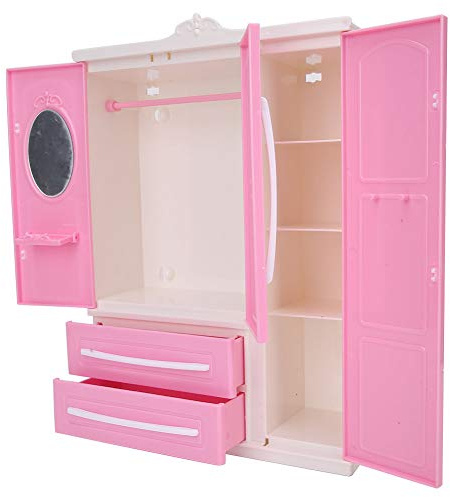 GLOGLOW Wardrobe Dolls, Open Wardrobe Doll Closet Furniture Plastic for Dollhouse Furniture Accessories