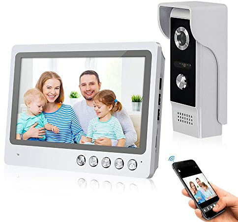 FTSTech 9 Inch WiFi Video Door Phone Intercom System with 4-Wire 700TVL Camera Intercom System,Support Smart APP Remote Unlock,Night Vision,Recording,Snapshot,Motion Detection,for 1-Family House
