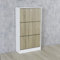 DUPI Mueble Zapatero Madera | 3 Puertas Oscilobatientes | 6 Baldas para 28 Zapatos | Diseño Minimalista | Zapatero Entrada (Estructura Blanco/Puertas Taupe)