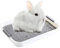 Kaninchen Toilette Tablett Hasentoilette Katzentoilette Hamster Toilette,Kunststoff Gitterrost Kaninchentoilette für Kleintier Chinchilla Hamster Hasen Meerschweinchen (Weiss, S)