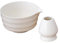 Sharplace Bol à Matcha en Céramique - 2 Pièces, Bol à Thé Traditionnel Japonais avec Bec Verseur et Support de Fouet pour Amis Matcha, Blanc