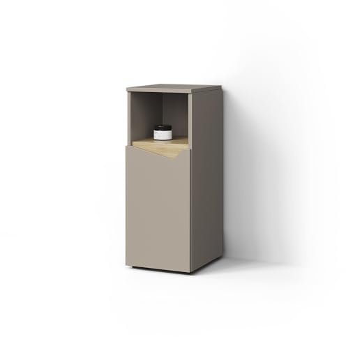 Livinity Mobiletto bagno Timavo, Grigio, 30 x 74.5 cm con porta e vano aperto