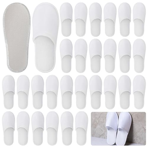 WIYETY - Lot de 20 paires de pantoufles de spa, unisexes, blanches, taille unique, lavables, pour homme et femme, hôtels, spas, maison, hygiéniques, polyvalentes, intérieures et extérieures