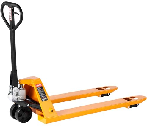 VEVOR Transpaleta Manual, con Horquillas de 1220 x 685 mm para Manipulación de Materiales, Carga de 2,5 T Rango de Altura de Elevación de 85-180 mm, Ideal para Almacenes, Supermercados y Fábricas