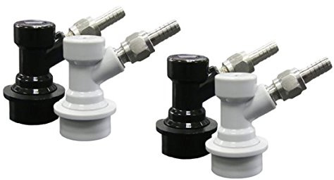 PERA Lot de 2 paires de verrous à bille MFL pour fût de bière avec écrous pivotants (2) gaz 5/16, barbelé liquide 1/4