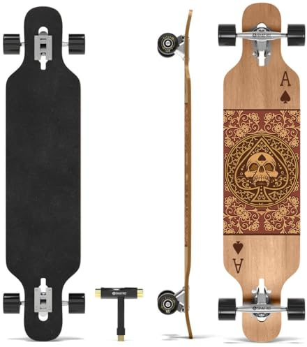 Skatro Skateboard longboard freeride Drop Through – Include attrezzo a T